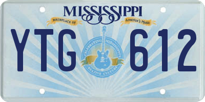 MS license plate YTG612