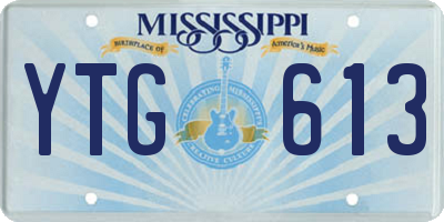 MS license plate YTG613
