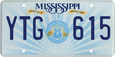 MS license plate YTG615