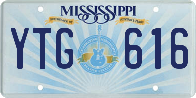 MS license plate YTG616