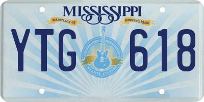 MS license plate YTG618