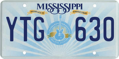 MS license plate YTG630