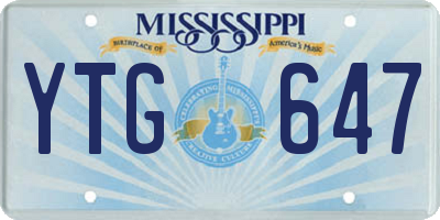 MS license plate YTG647
