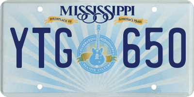 MS license plate YTG650
