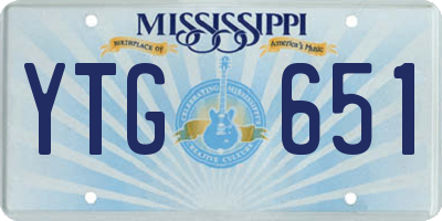 MS license plate YTG651