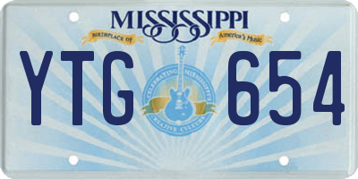 MS license plate YTG654