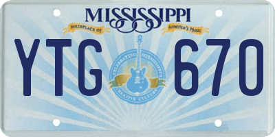 MS license plate YTG670
