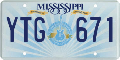MS license plate YTG671
