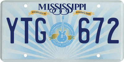 MS license plate YTG672
