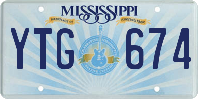 MS license plate YTG674
