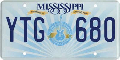 MS license plate YTG680