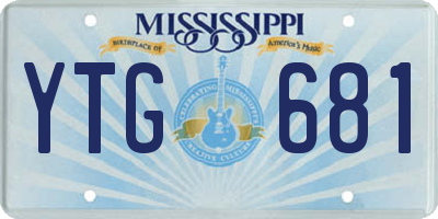 MS license plate YTG681