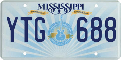 MS license plate YTG688