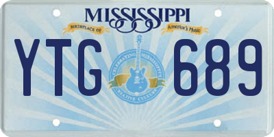 MS license plate YTG689
