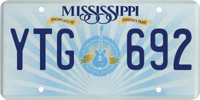 MS license plate YTG692