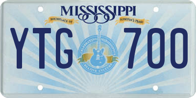 MS license plate YTG700
