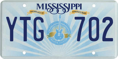 MS license plate YTG702