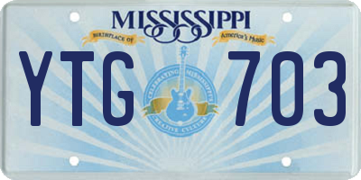 MS license plate YTG703