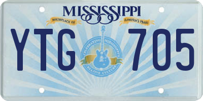MS license plate YTG705