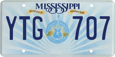 MS license plate YTG707