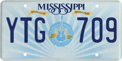 MS license plate YTG709