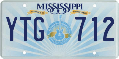 MS license plate YTG712