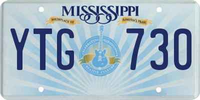 MS license plate YTG730