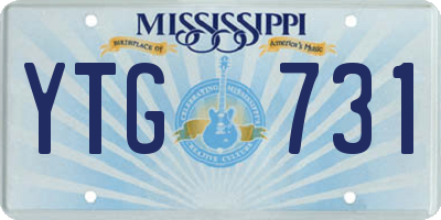 MS license plate YTG731
