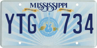 MS license plate YTG734