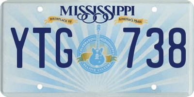 MS license plate YTG738