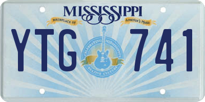 MS license plate YTG741