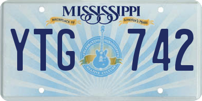 MS license plate YTG742
