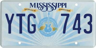 MS license plate YTG743