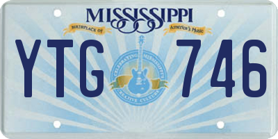 MS license plate YTG746
