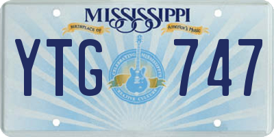 MS license plate YTG747