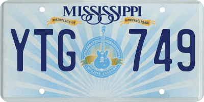 MS license plate YTG749