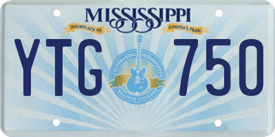 MS license plate YTG750