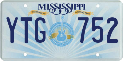 MS license plate YTG752