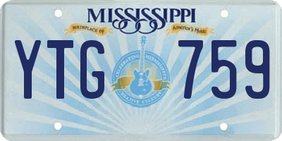 MS license plate YTG759