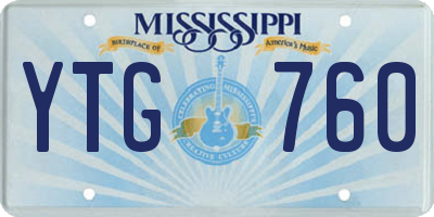 MS license plate YTG760