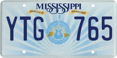 MS license plate YTG765