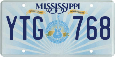 MS license plate YTG768