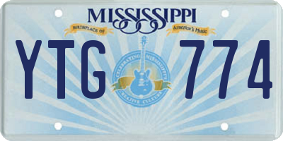 MS license plate YTG774