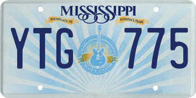 MS license plate YTG775