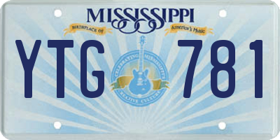 MS license plate YTG781