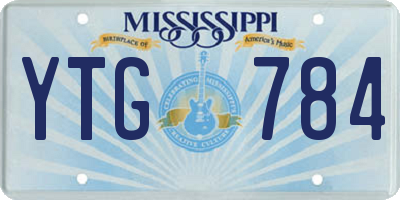 MS license plate YTG784