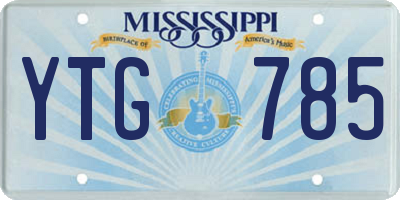 MS license plate YTG785