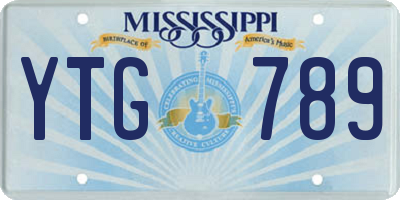 MS license plate YTG789