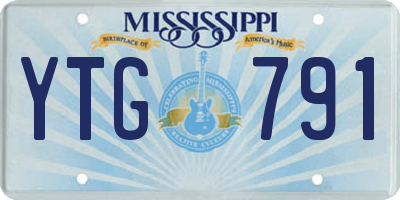 MS license plate YTG791