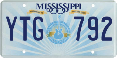 MS license plate YTG792